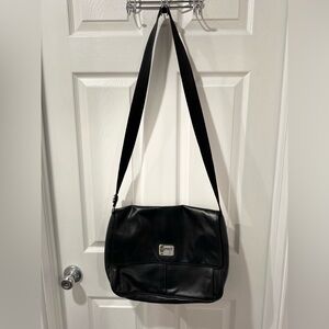 Vintage ESPRIT leather messenger bag, handbag, purse, good condition, black